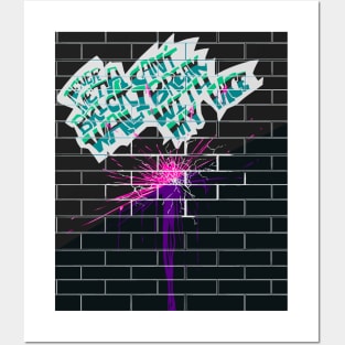 Never Met A Brick Wall I Can’t Break With My Face (Neon/Blacklight Room) Posters and Art